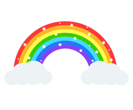 Beautiful rainbow illustration. Vector icon.