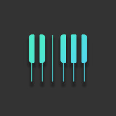 Piano keyboard icon. Horizontal view. Colorful logo concept with