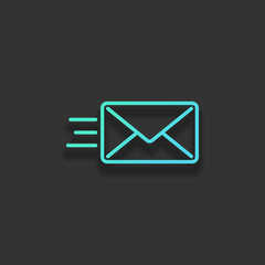 send mail icon. sms line. Colorful logo concept with soft shadow