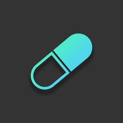 tablet icon. Colorful logo concept with soft shadow on dark back