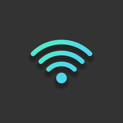 wi-fi icon. Colorful logo concept with soft shadow on dark backg