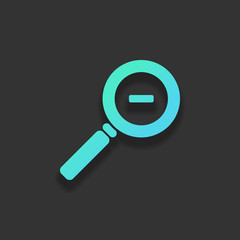 Zoom out icon. Colorful logo concept with soft shadow on dark ba