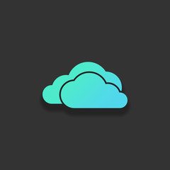 cloudy weather icon. Colorful logo concept with soft shadow on d