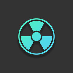 hazard, radiation. simple silhouette. Colorful logo concept with