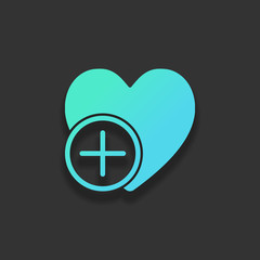Obraz premium heart and plus. simple silhouette. Colorful logo concept with so