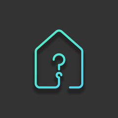 house with question mark icon. line style. Colorful logo concept