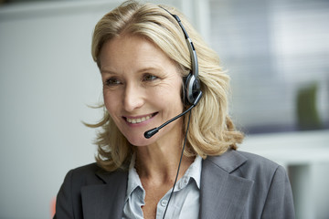 Telecaller with headset