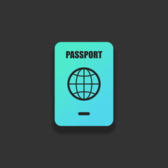 passport, simple icon. Colorful logo concept with soft shadow on