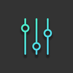 setting. simple icon. Colorful logo concept with soft shadow on