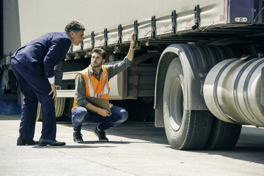 Examining lorry