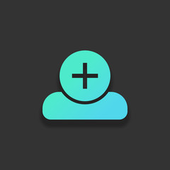 doctor, person with medical cross. Colorful logo concept with so