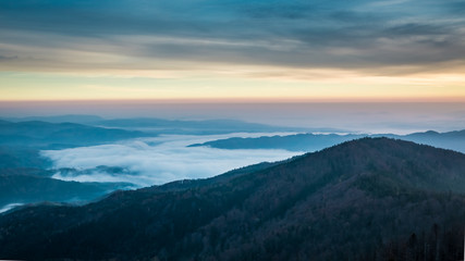 Obraz na płótnie Canvas Blue sunrise in the Tatra Mountains in autumn, Poland
