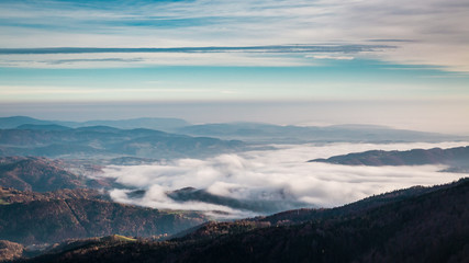 Obraz na płótnie Canvas Cold and foggy sunrise in the Tatra Mountains, Poland