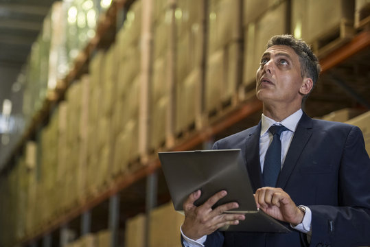 Businessman using laptop