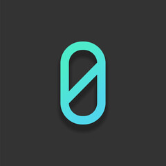 Number zero, numeral, simple letter. Colorful logo concept with - obrazy, fototapety, plakaty