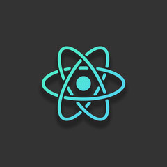 scientific atom symbol, simple icon. Colorful logo concept with - obrazy, fototapety, plakaty