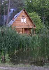 house by the forest by the lake