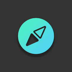 Simple compass icon. Colorful logo concept with soft shadow on d