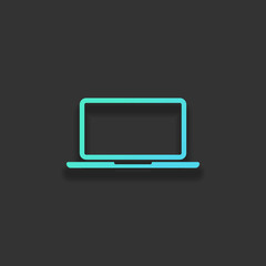 Laptop or notebook computer icon. Colorful logo concept with sof