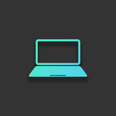 Laptop or notebook computer icon. Colorful logo concept with sof
