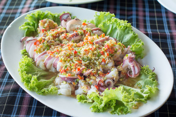 Egg Salad with Squid in Phuket Thailand