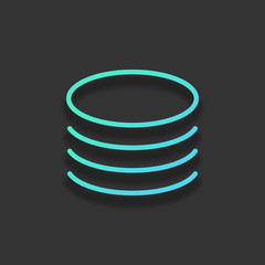 Database icon. Simple linear symbol, thin outline. Colorful logo
