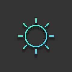 Sun icon. Linear, thin outline. Colorful logo concept with soft