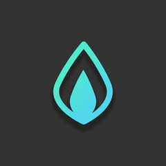 Simple fire flame icon. Colorful logo concept with soft shadow o