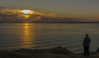 Fototapeta premium Sunset at Rossili, Gower, Wales, UK