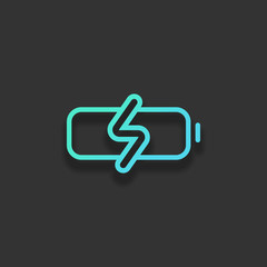 Simple charge battery, charging level. Colorful logo concept wit