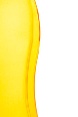 Abstract art wave lines graphic picture of yellow glass bottle