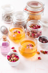 Mix of healthy herbal tea