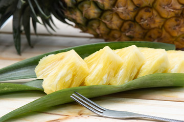Close-up pineapple slice