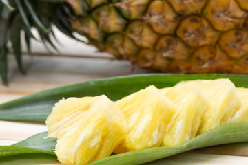 Close-up pineapple slice