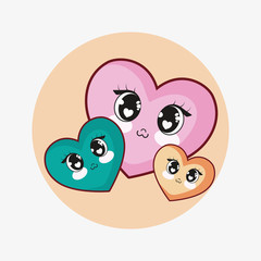 kawaii hearts design