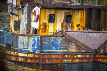 colorful abandoned shipwreck