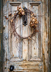 Faded Door With Wreath
