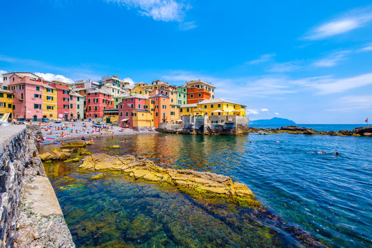 Boccadasse beach in Genoa
