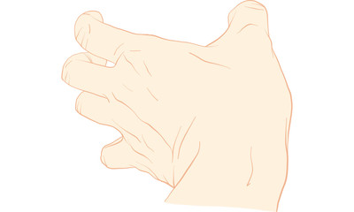 hand action, hand signal , hand drawing vector