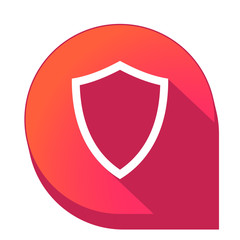 ikona z długim cieniem na tle strzałki pinezki