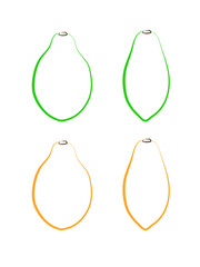 Green and ripe papaya logo or icon for fruit business vector illustration