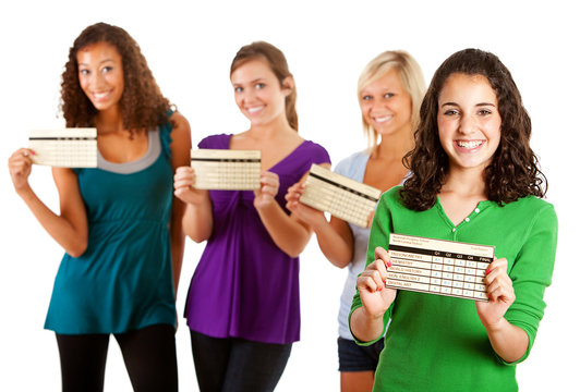 Students: Female Student Excited About Good Grades