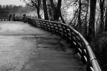 silhouette of man in the morning