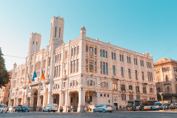 Fototapeta premium Angle view of Cagliari city hall