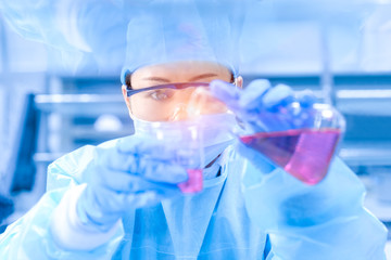 Female scientist in the CDC laboratory	