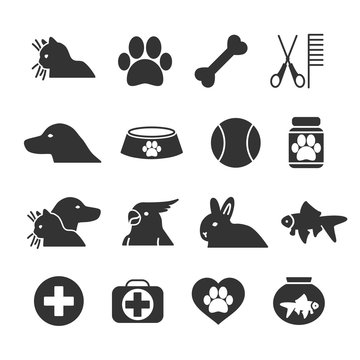 Vector image set of pet icons.