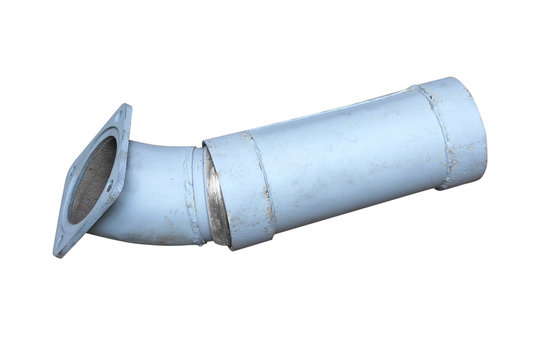 Muffler Pipe Truck On An Isolated White Background