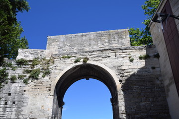 The famous St Benezet Bridge over the Rhone River in Avignon, Provence, France