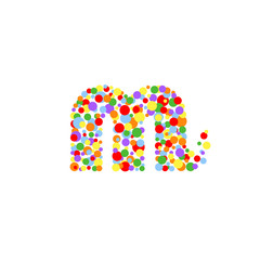 m-letter from colored bubbles. Bubbles design. Vector illustration. - 215254325