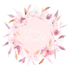 Watercolor flower wreath.